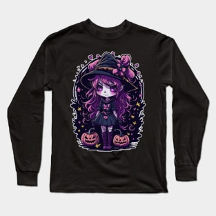 Mystical Enchanter - Adorable Halloween Witch Long Sleeve T-Shirt